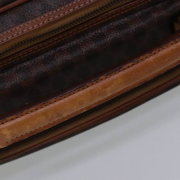 CELINE Macadam Canvas Hand Bag PVC Leather 2way Brown Gold Auth bs18774 - Picture 7 of 16